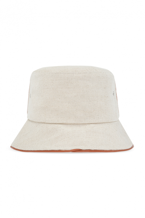 SchaferandweinerShops Germany - Monogrammed reversible bucket hat - Cream  and navy jacquard bucket hat with a monogram pattern from Balmain